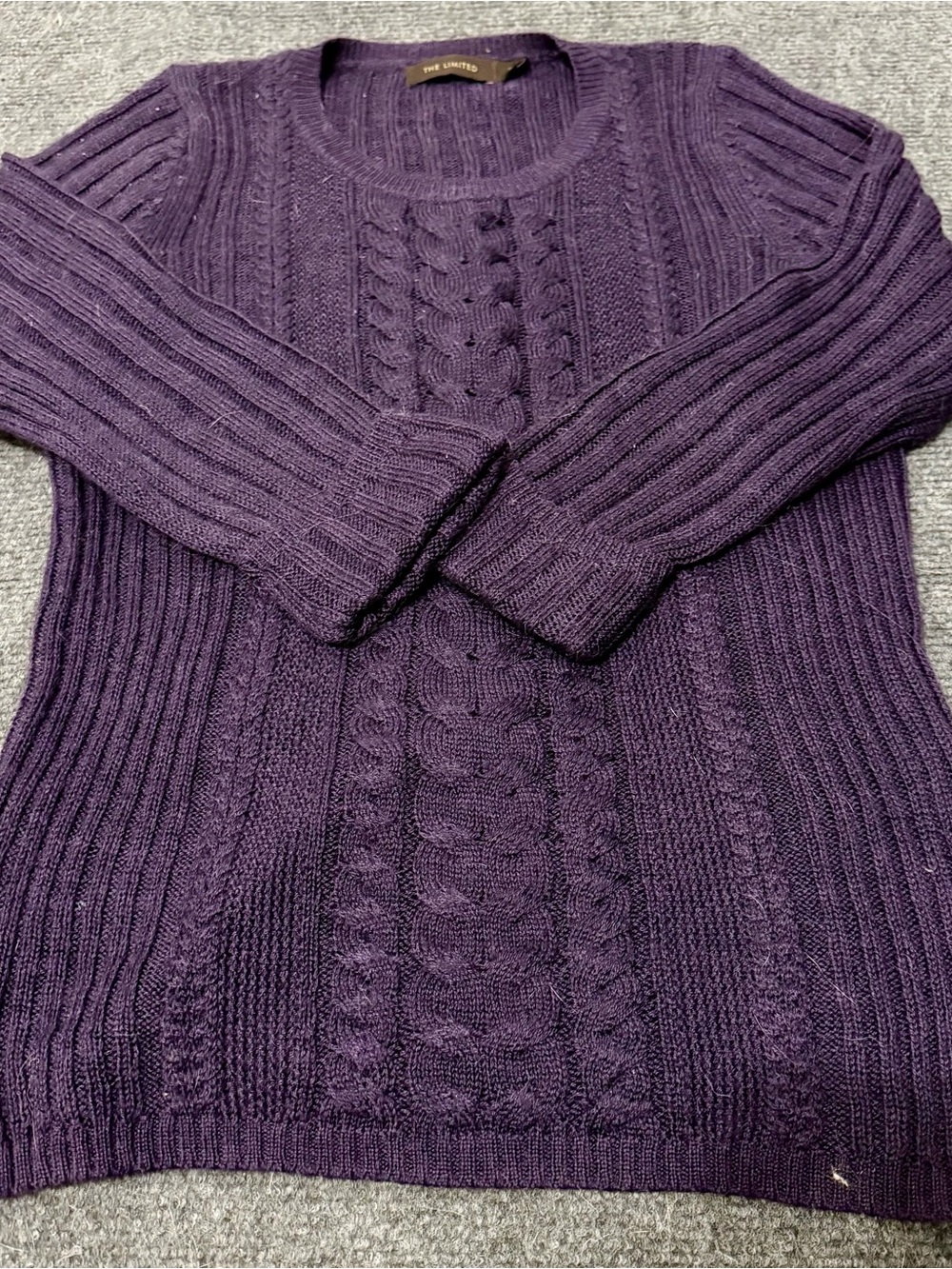 Limited Purple Cable-Knit Women's Sweater